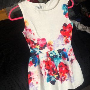 NWOT Floral detail fit and flare